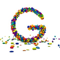 litera G z prostych figur 3D