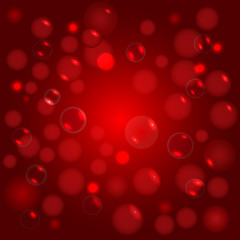 Abstract red background with a bubbles