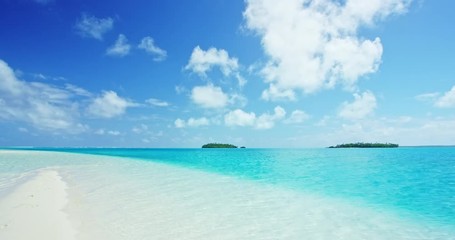 Beautiful tropical island with amazing blue ocean and white sand