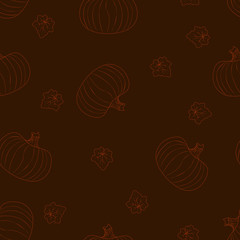 Halloween dark seamless pattern with pumpkins
