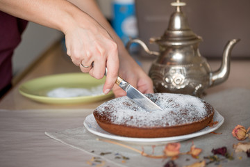 Cooking and baking cake brownie
