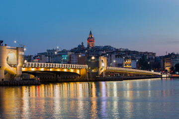 Golden Horn against Galata tower, Istanbul, Turkey