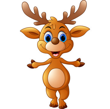 Cartoon deer presenting