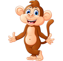 Cartoon monkey presenting