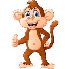 Cartoon monkey give thumb up