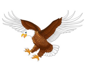Cartoon bird eagle flying 