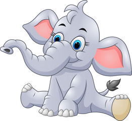 Obraz premium Adorable baby elephant sitting