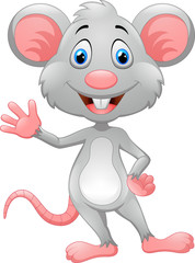 Cartoon rat waving hand