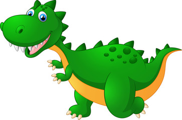 Cute green dinosaur cartoon