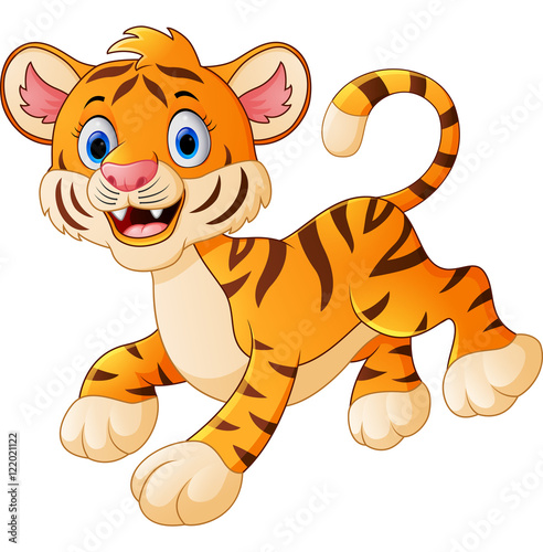 Cute Baby Tiger Cartoon Poster Posters Wallsheaven Dreamblack46