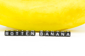 Rotten banana on background of the fruit