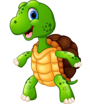 Cute turtle cartoon standing