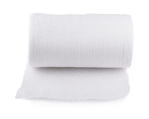 Roll of paper kitchen towels isolated on  white