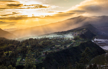 Cemoro lawang village at mount Bromo in Bromo tengger semeru national park, East Java, Indonesia