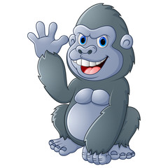 Cartoon Gorilla waving hand