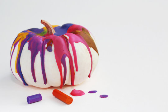 Colorful pumpkin.Art background for Halloween concept, with soft
