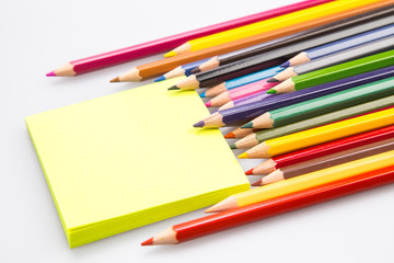 concept and office supplies on white