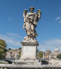 Fototapeta na wymiar Angel on bridge Sant'angelo, Rome, Italy.