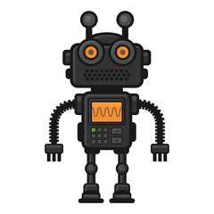 Fiction Robot on White Background. Vector