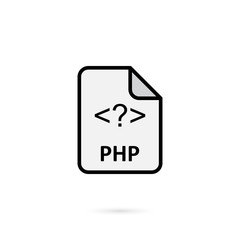 PHP file on white background vector