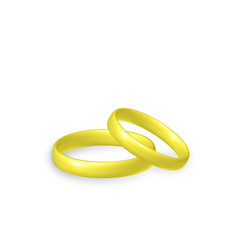 Gold wedding rings, 3d objects