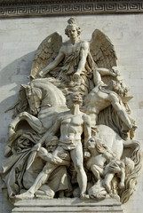 Obraz premium Bas-relief de l'arc de triomphe de l'Etoile à Paris, France