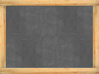 Vintage big rectangular chalkboard/blackboard with wood frame, black color surface.
