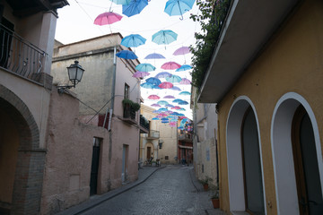 Streets of Pula city in Sardinia island, Italy