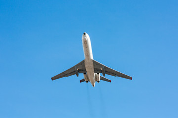 Plane in a blue sky