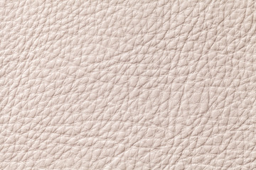 Light beige beige leather texture background with pattern, closeup.
