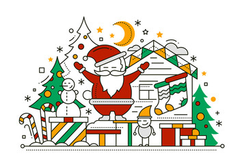 Merry Christmas - line design card
