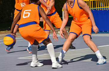 Fototapeta premium Basketball match outdoors