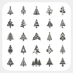 Obraz premium Christmas tree icons set