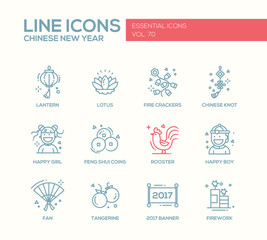 Chinese New Year - line design icons set