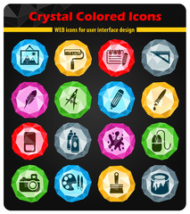 art tools icon set