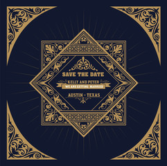 Vintage wedding label