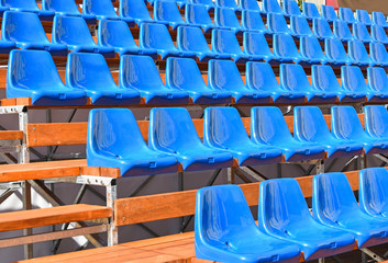 Portable bleachers of the stadium