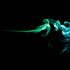 Multicolored smoke on black