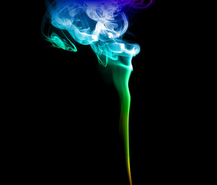 Abstract blue and green  smoke