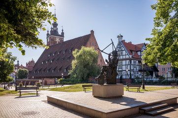 The Great Mill on the Radaune Island in the center of Gdansk is one of the largest commercial buildings of the Middle Ages. - obrazy, fototapety, plakaty