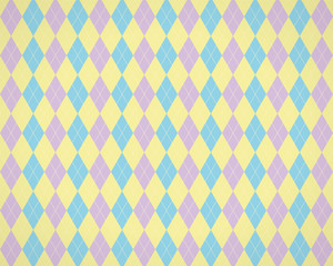 菱形　チェック柄（パステル）