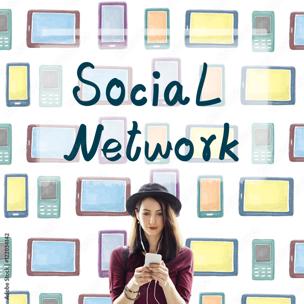 Poster Social Network Connection Global Communications Concept