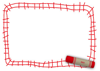 drawn railway with a red crayon