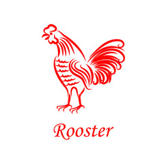 Vector element of design logo, greeting card, poster, clothing, postcard, calendar and invitation for party event happy new year rooster 2017