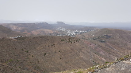Beautiful panorama overvie over the Canary Island of Lanzarote