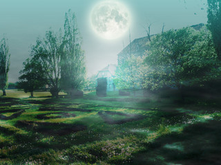 Moon Scary Backdrop