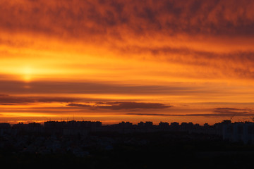 Red city sunset