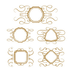 Vector calligraphy frames set
