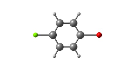 1-Bromo-4-chlorobenzene molecular structure isolated on white