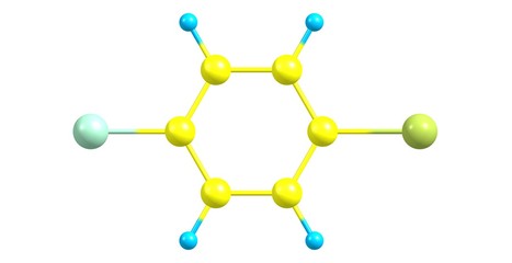 1-Bromo-4-chlorobenzene molecular structure isolated on white